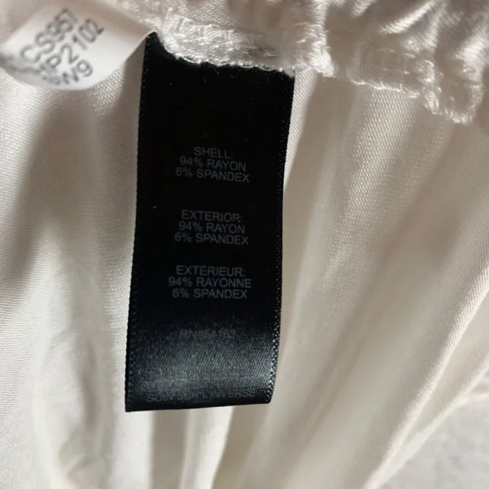 DKNY Women's Scoop Neck Cinch White Sleeveless Mini Swim Cover-Up Dress Sz M NWT